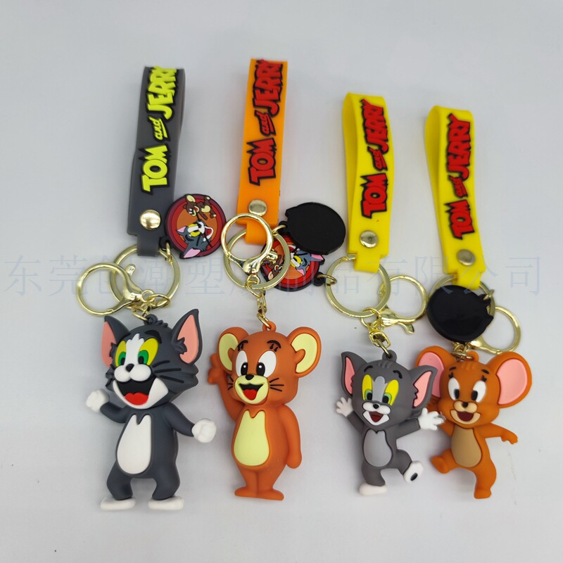 Spot Tom and Jerry Tom and Jerry Keychain Pvc Soft Rubber Keychain Manufacturer (No Small Tag)