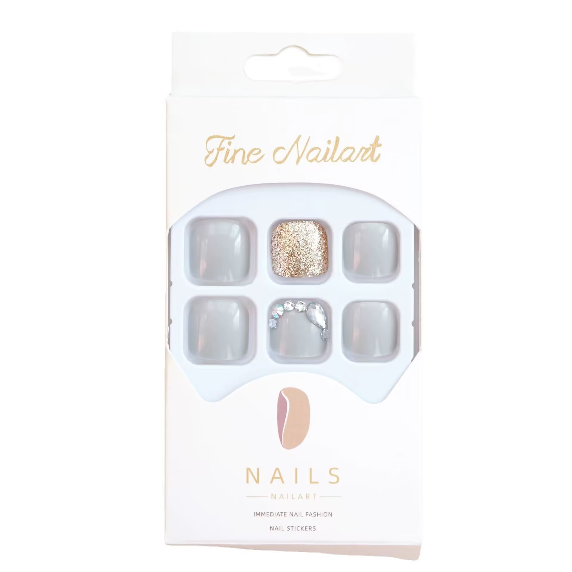 Puro deseo viento desgaste uñas pieza de uñas pegatina de uñas dedo del pie pieza de uñas acabado clavo blanco parche de uñas