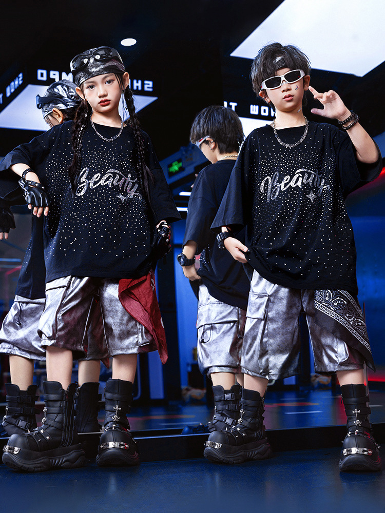 Ropa de moda para niños de hip-hop Traje de hip-hop para niños y niñas geniales y guapos
