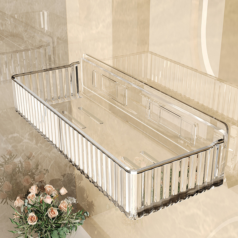 Acrylic Light Luxury Bathroom Toilet Punch-Free Wall Hanging Bathroom Washstand Storage Shelf Bathroom Storage Rack