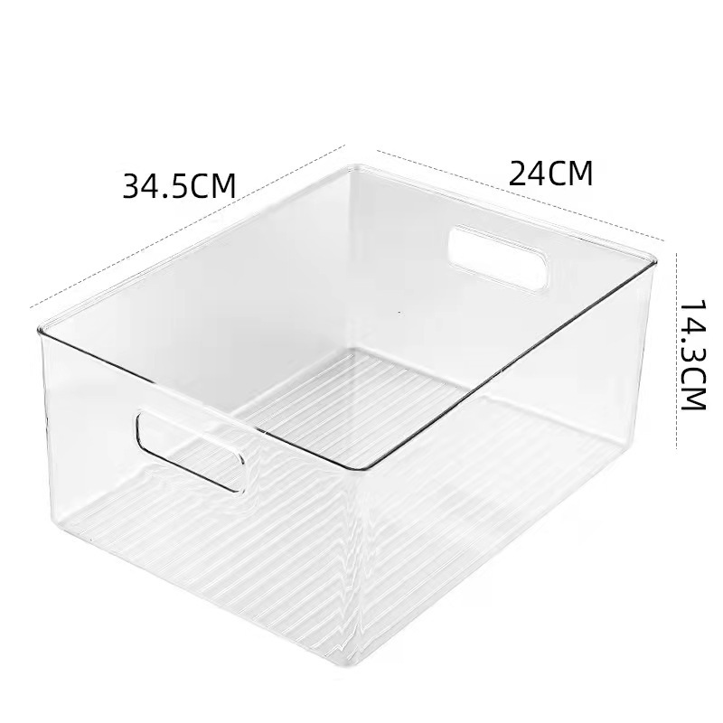 K9HX批发焙物收纳盒三件套可冷藏耐热透明桌面家用储物长方形整理