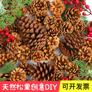 Natural pine cone Christmas tree decoration pendant wild primary color pine cone kindergarten handmade creative diy environmental protection materials