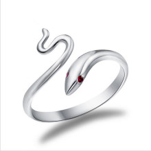 蛇形戒指女纯银食指小蛇指环小众设计简约ins潮个性网红开口