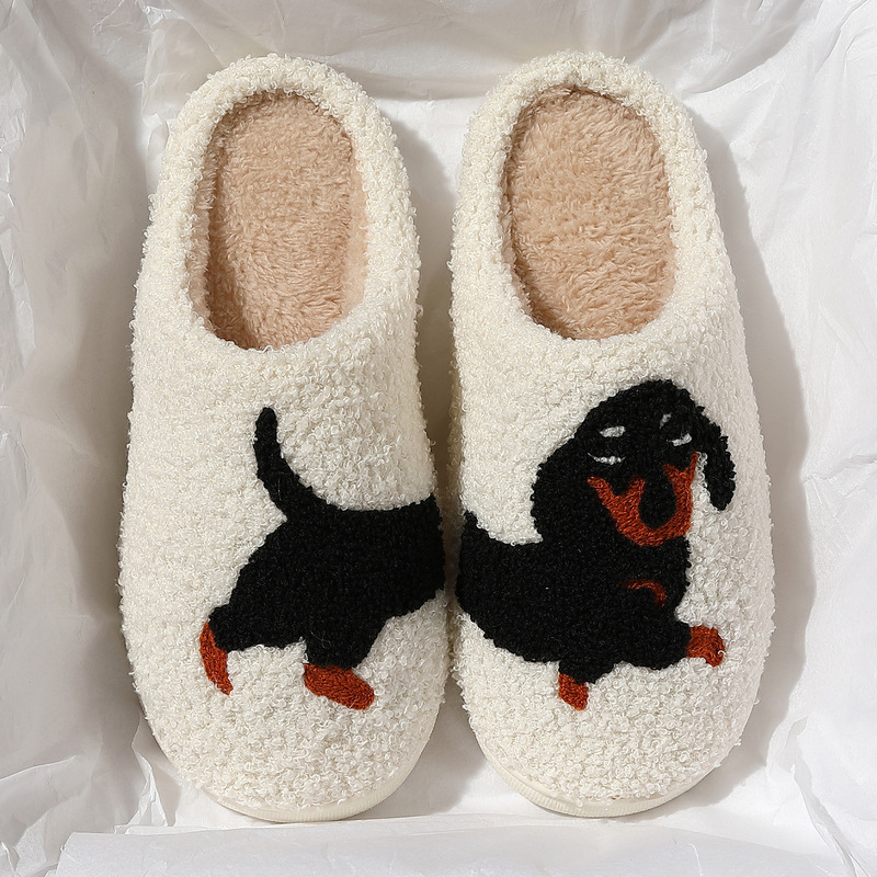 Cute Cartoon Cotton Slippers Winter New Style for Women Couple Home Indoor Non-Slip Warm Plush Cotton Slippers for Men Wholesale