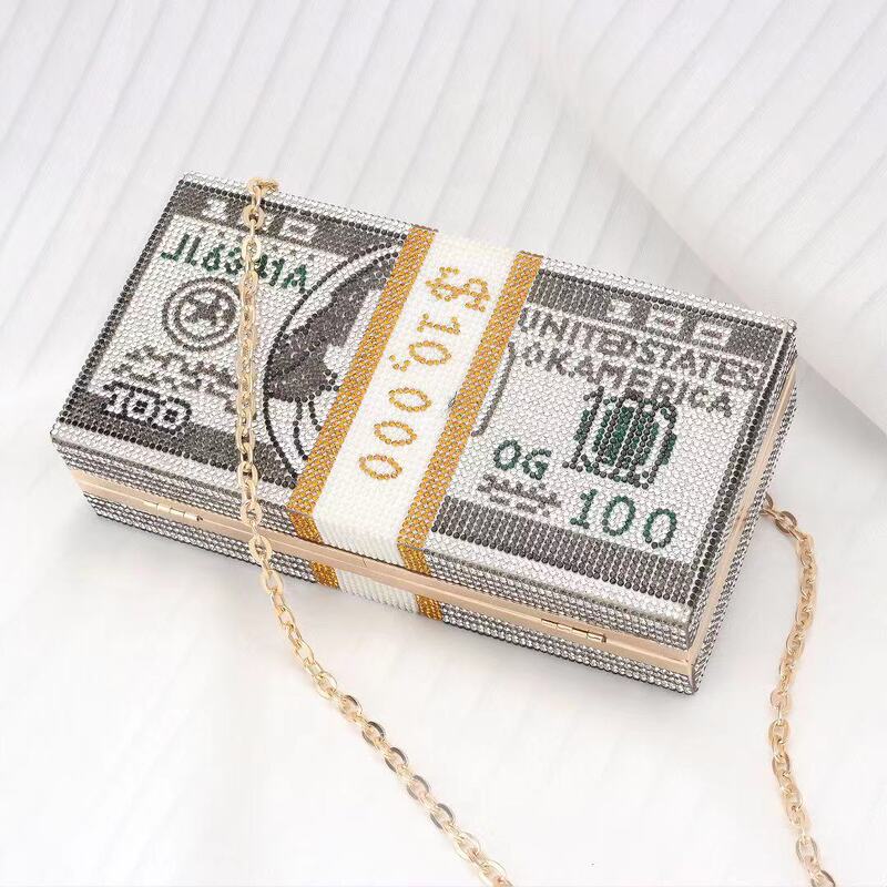 Manufacturer Supplies Full Diamond Small Square Bag Dollar Evening Clutch Evening Bag with Diamonds European and American Fashion Dollar Bag Rhinestone Bag Manufacturer Supplies Full Diamond Small Square Bag Dollar Evening Clutch Evening Bag with Diamonds European and American Fashion Dollar Bag Rhinestone Bag