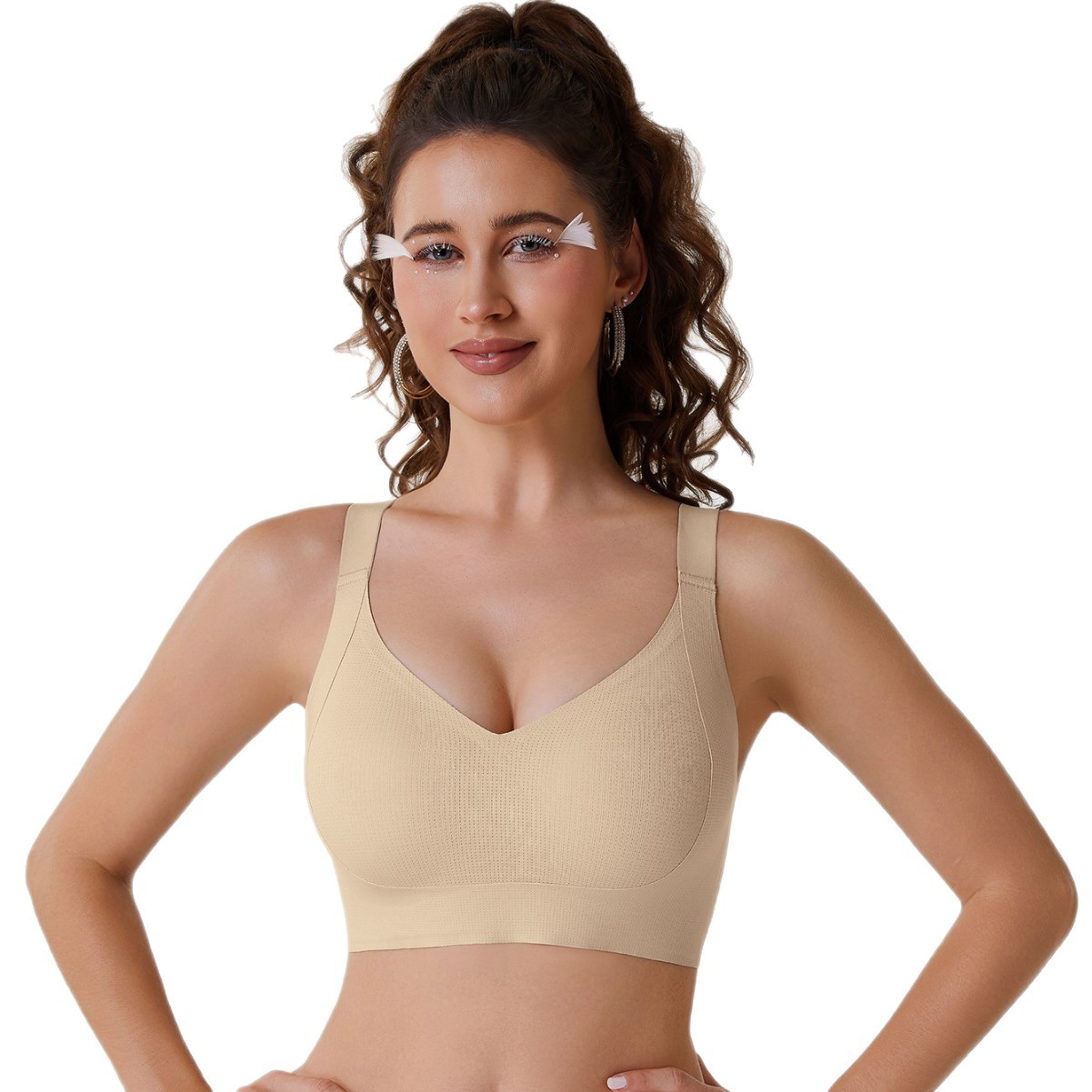 Transfronterizo Amazon tracción sin marca ropa interior mujer se reúne sin anillo de acero barra de jalea de soporte suave anti-prolapso sujetador súper suave