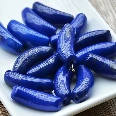 Natural lapis lazuli curved tube DIY accessories, lapis lazuli curved tube bracelet, decorative hand jewelry, through-hole spacer beads, loose beads (Zərgərlik ara hissələri) - natural-lapis-lazuli-curved-tube-approximately-8x17mm-in-size-color-shadesdimensions-may-vary-slightly-and-will-be-shipped-randomly