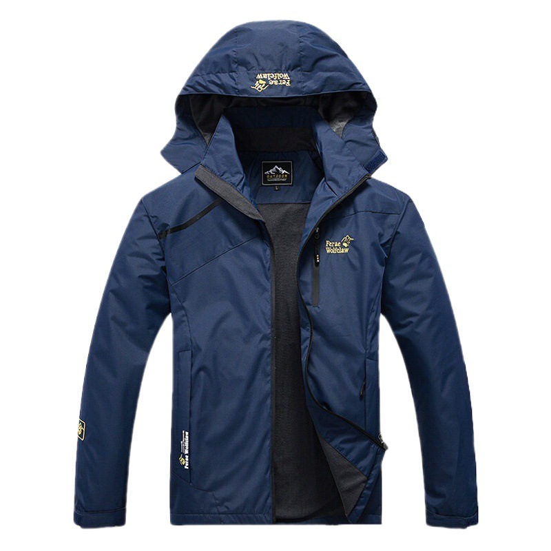 Men's Outdoor Jacket Trendy Brand Spring and Autumn Thin Windproof Jacket and Pants Single-Layer Hiking Suit Large Size Breathable Fishing Suit Set