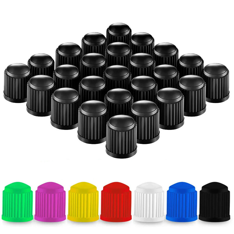 Car Bicycle Tire Black Plastic Valve Cap Dust Cover Dust Cap Spot Curved Mouth