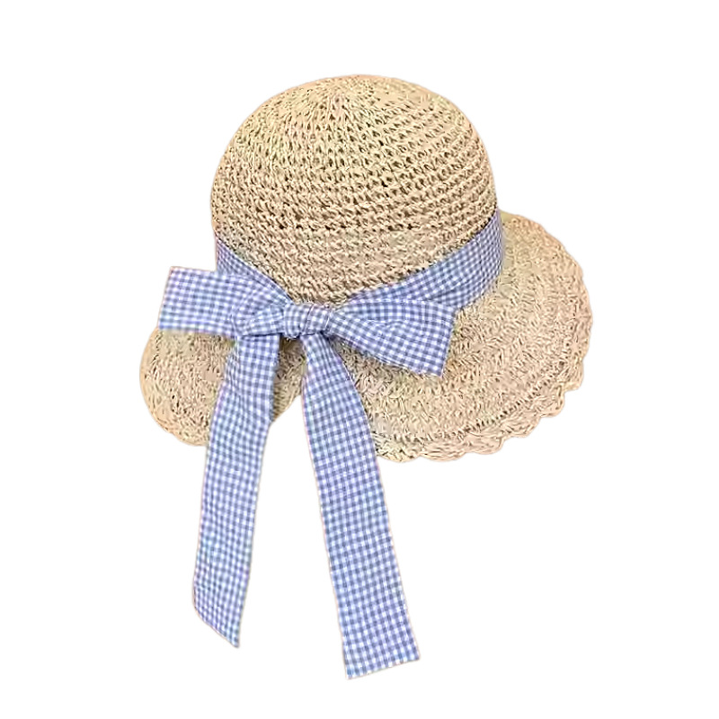 112g Weight Straw Hat Hats Type Casual, Outdoor Occasion Papyrus Material Bow Knot Pattern Spring&Summer Season Women's Gender Hawaiian, Tropical, Sweet Style Curved Eaves, Ruffles Rim Women's Hawaiian Tropical Sweet Bow Knot Curved Eaves Ruffles Straw Hat 29