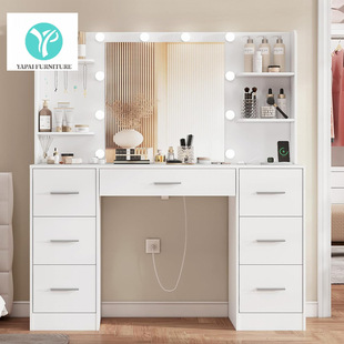 Dressing Table Modern Simple Amazon Amazon European and American Best-Selling Panel Furniture Bedroom Dressing Table Factory Wholesale