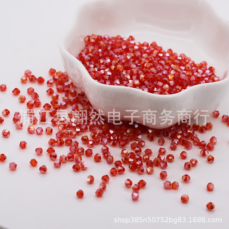 Màu đỏ rực rỡ / Hạt kim cương boutique 3mm (100 chiếc/gói)