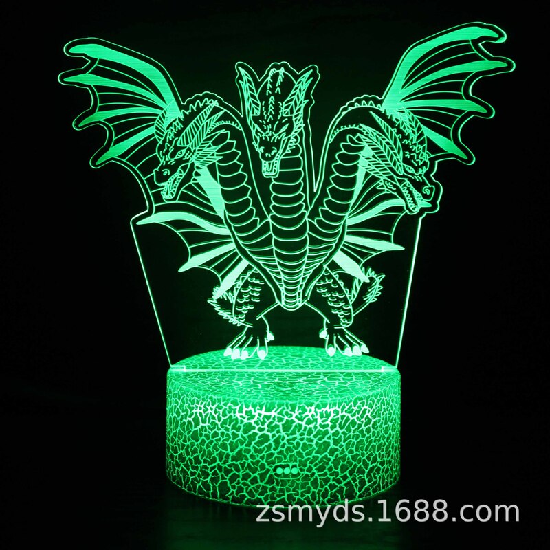 恐竜シリーズカラフルな 3D ナイトライト LED タッチリモコンクリエイティブクリスマスギフト 3D テーブルランプスマート|undefined