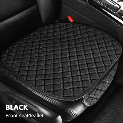 Anti-Slip Three-Piece Set, Five-Seat Linen – Universal seat cover - classic-black-front-row-monolithic-linen