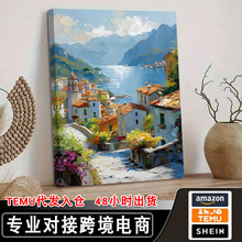 跨境热销美丽的风景卧室挂画喷绘无框画水彩喷绘简约办公室装饰画