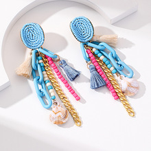 New Ladies Shell Tassel Earrings Fashion Exaggerated Jewelry