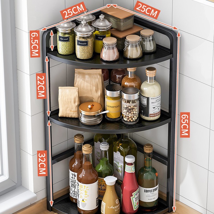 Estante de la cocina Mesa esquina triángulo condimento estante de la esquina condimento multifuncional estante condimento estante de almacenamiento