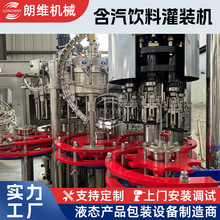 定制出口俄罗斯玻璃瓶含汽饮料三合一灌装设备  柠檬汽水灌装机