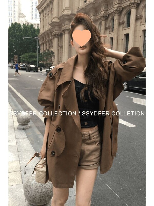 韩版小众翻领气质风衣女2025秋季流行单品新款外套时尚设计感大衣|undefined