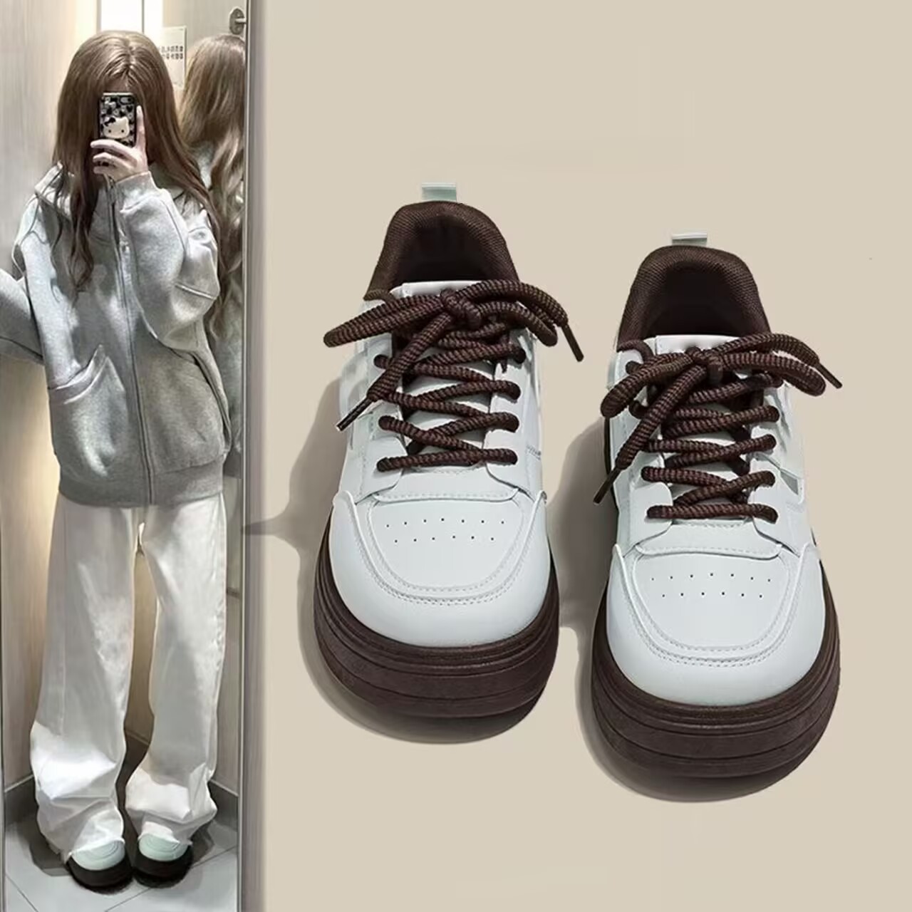 Un alto valor de la cara de los zapatos de skate cómodos de 2025 nuevos zapatos de nicho de chic de base suave zapatos deportivos casuales