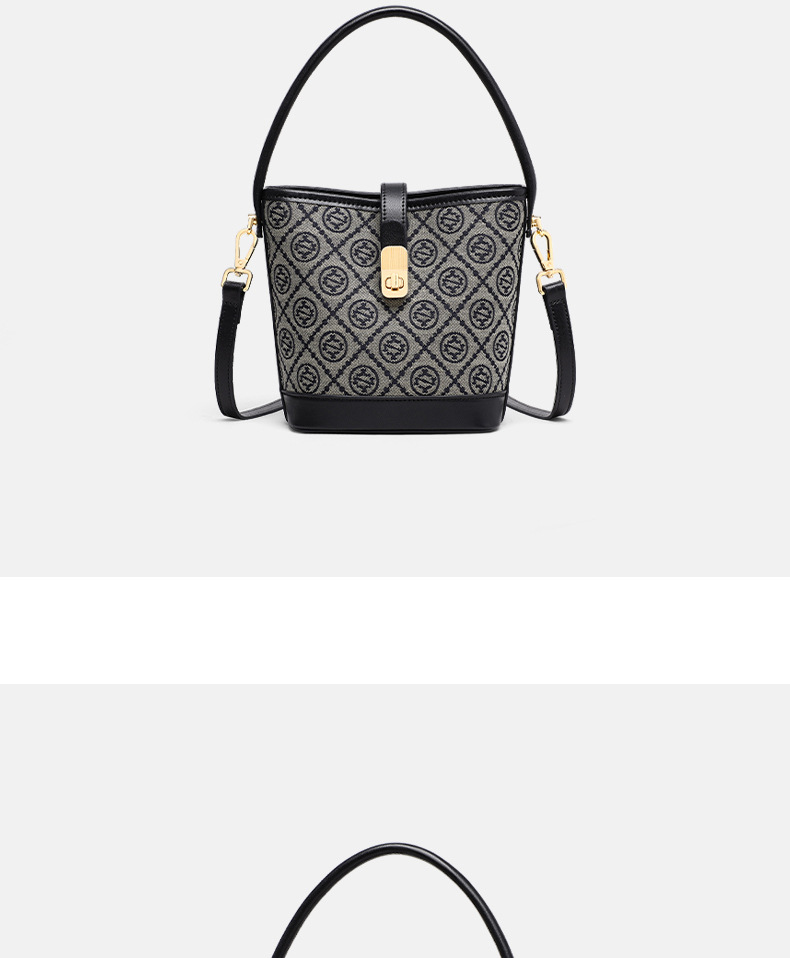 Túi tote nữ cỡ lớn họa tiết monogram, đeo vai và đeo chéo đi làm — màu xanh, Màu xanh (phiên bản công khai), màu đen, Màu đen (phiên bản công khai) chi tiết 17