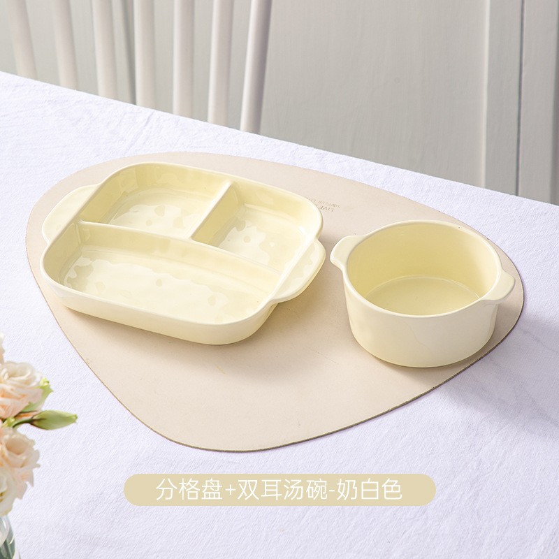 Inswind Plato de cerámica nuevo tipo 211 plato de cerámica de tres grasa plato de cerámica de plato para adultos una sola mesa