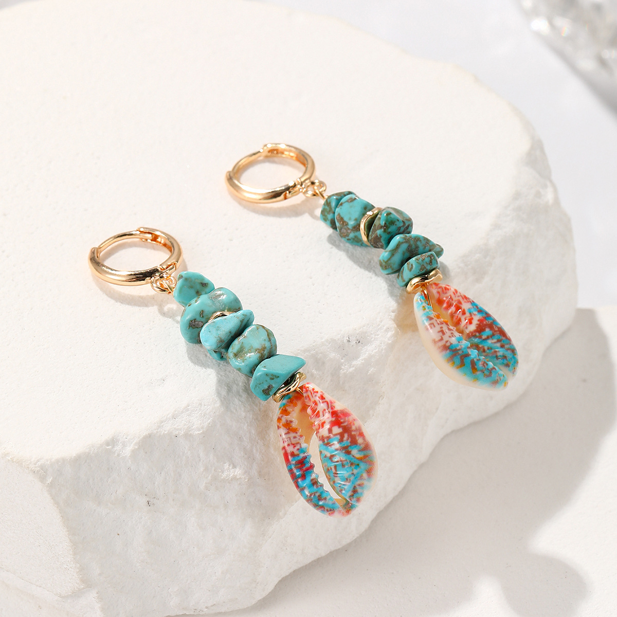 7g Weight Iron Ear Needle Material Drop Earrings Classification 1 Pair Quantity Holiday, Beach Occasion Shell Material Shell Pattern Spring&Summer Season Women's Gender Plating Design Hawaiian, Vacation Style 1 Pair Hawaiian Vacation Shell Plating Shell Drop Earrings 5