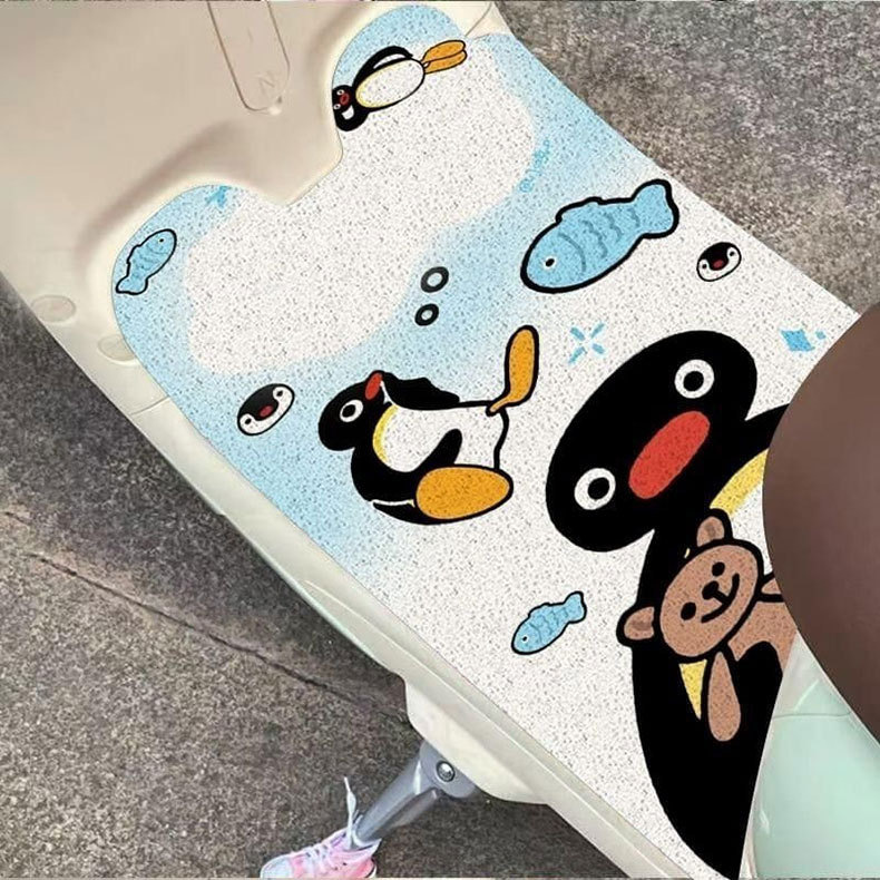 Cute cartoon silk loop electric vehicle floor mat, waterproof, non-slip, dirt-resistant, mud-resistant, can be cut to size, easy to maintain