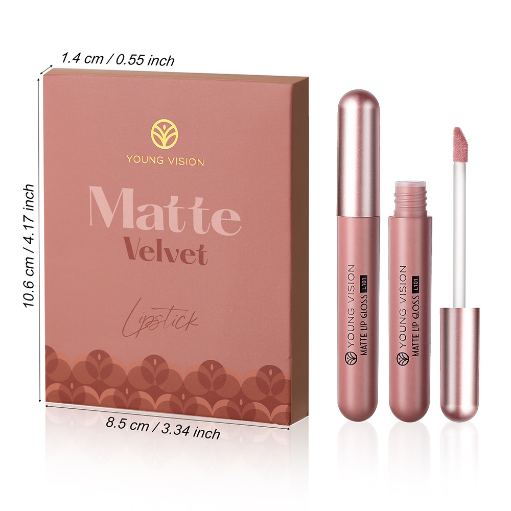 YOUNG VISION Matte Lip Gloss Set, 6-piece Lip gloss Set, Velvet Lipstick Cross-border Makeup undefined