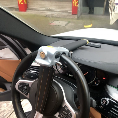 Car Steering Wheel Lock, Car Anti-Theft Car lock - silver-white