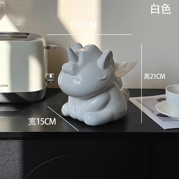Ceramic Tissue Box Storage Box for Living Room, Dining Table, Tea House, Creative Home Furnishings, Paper Drawer, Paper Box