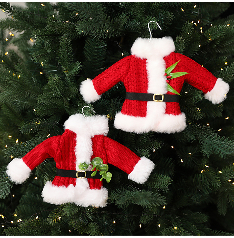 Handmade Knit Santa Claus Ornament – Striped Red & White Christmas Tree Decor, Festive Hanging Decoration For Holiday Home, Mantel & Gifts​_voghion.com