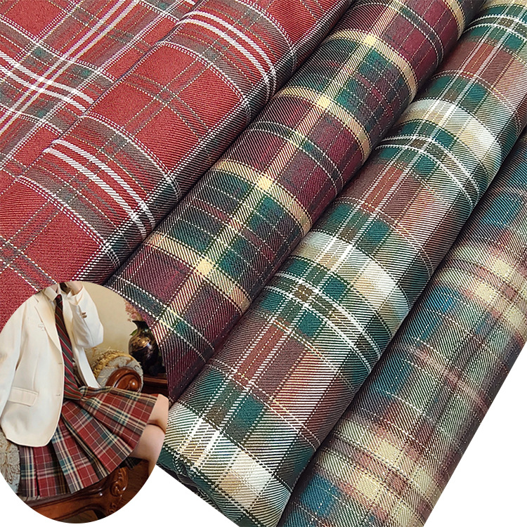 Christmas color JK uniform pleated skirt plaid fabric tablecloth…