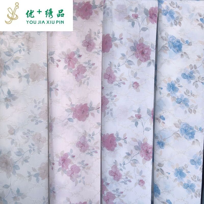 Youjia embroidery lace composite printed fabric small fresh spring and summer dress children's clothing women's bags fashion decoration Youjia embroidery lace composite printed fabric small fresh spring and summer dress children's clothing women's bags fashion decoration