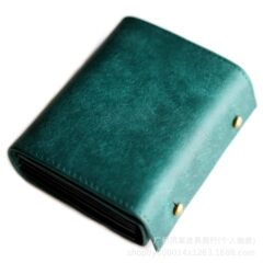 亚马逊热销男士真皮钱包 意大利植鞣皮三折钱包日式box箱型钱包男