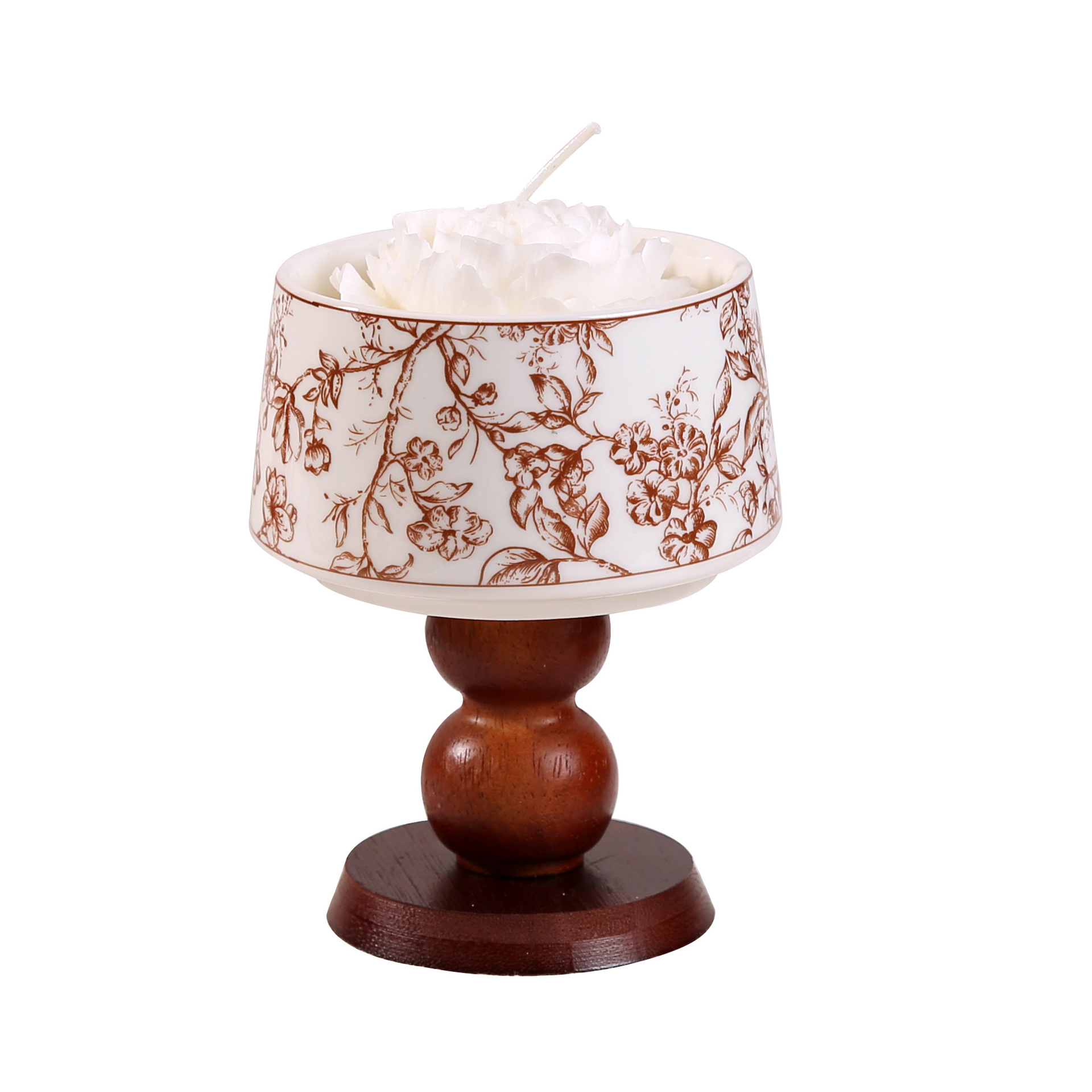 Bougie parfumée française élégante avec diffuseur en bois déco_voghion.com