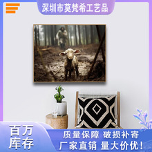 拯救失落的羊羔装饰画亚马逊新款外贸热销无框画高清喷绘帆布油画