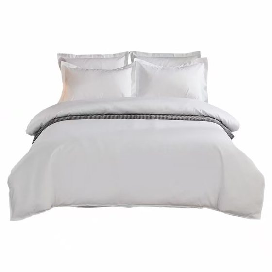 Hotel linen four-piece cotton satin hotel bedding homestay white quilt cover sheet pillowcase wholesale