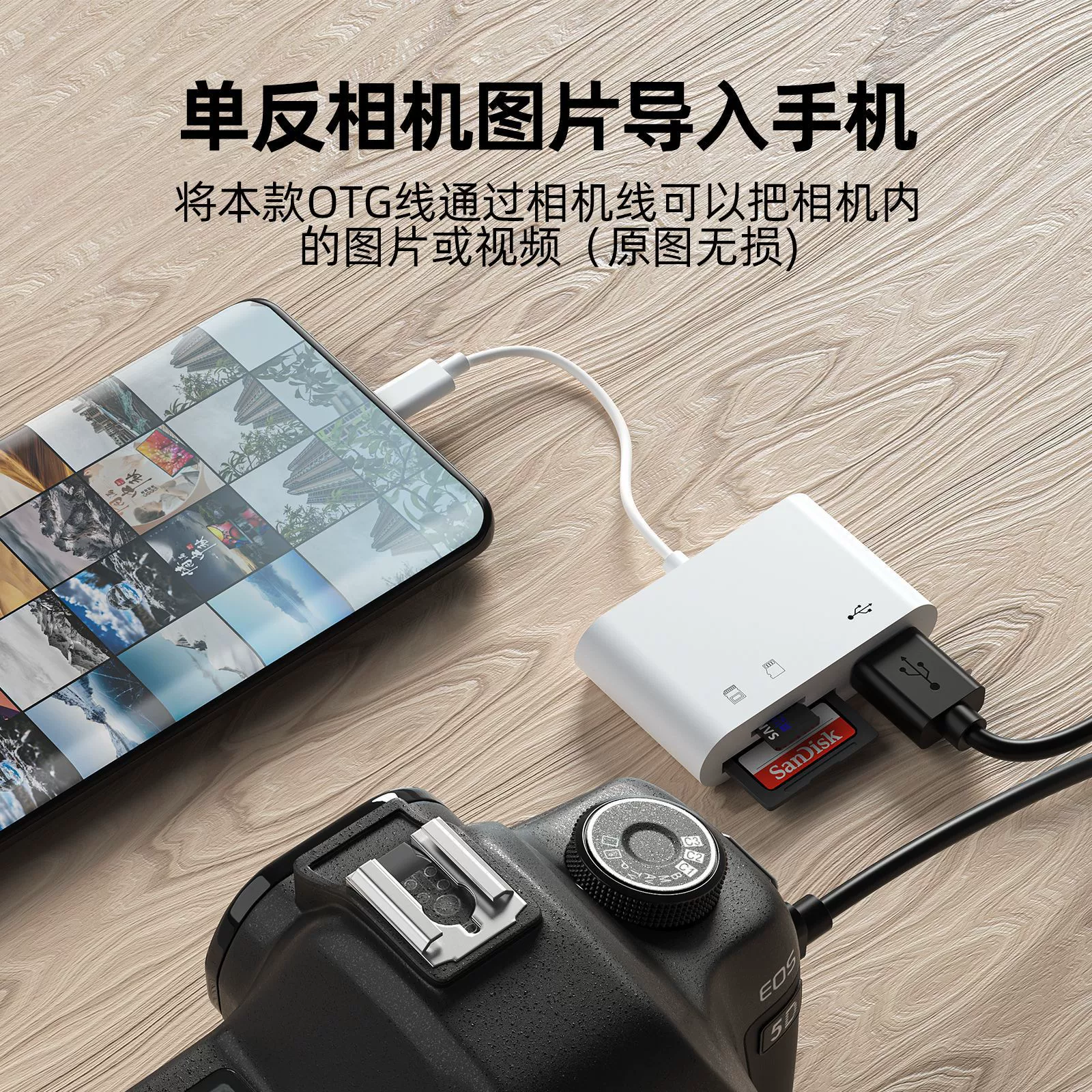Сетевой кард-ридер Type-C для карт SD/TF/U-диск, OTG 2.0 для Android/ПК
