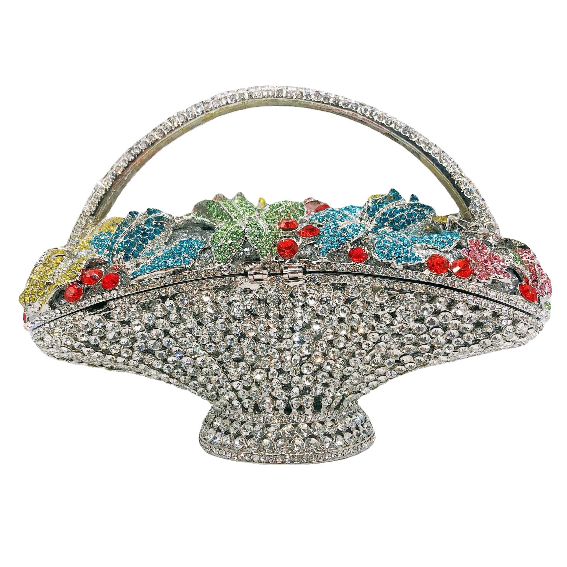 Nuevo cross-border diamond banquet cesto de flores de diamantes de mano bolso de banquete de hombro de hombro de hombro de hombro basket clutch