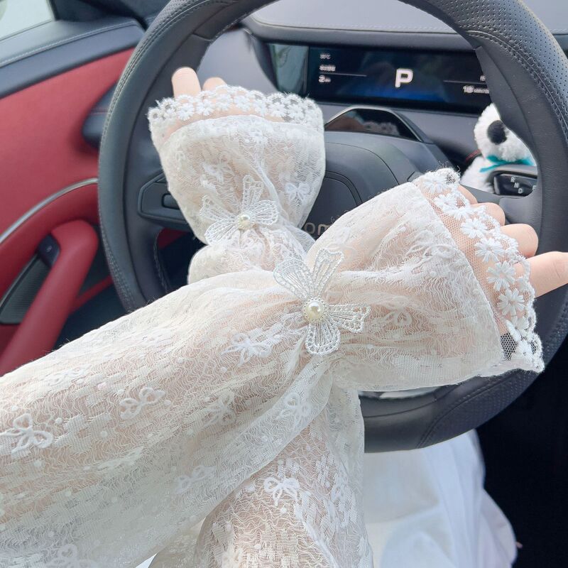 CHUNYU Summer Loose Lace Sunscreen Sleeves Women's Ice Sleeves Outdoor Driving Riding Sunshade Hand Armpiece Puff Sleeves CHUNYU Summer Loose Lace Sunscreen Sleeves Women's Ice Sleeves Outdoor Driving Riding Sunshade Hand Armpiece Puff Sleeves