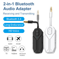 Bluetooth 5.4受信送信機2 in 1 Air飛行機テレビトレッドミル音声送信Aux車載接続器