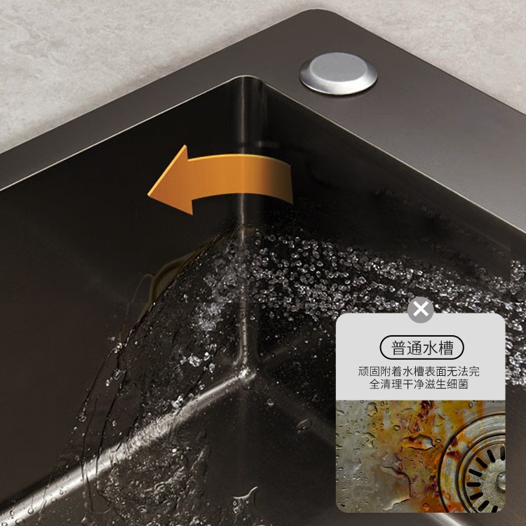 SUS cocina acero inoxidable nano espesado lavabo gran tanque único lavabo doméstico lavabo