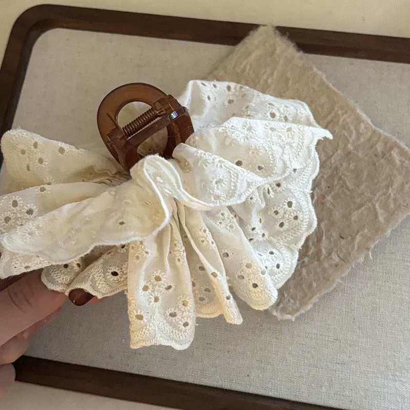 13cm кружевной большой балетный головной убор с цветком на затылке, усовершенствованная кружевная заколка в виде акулы, новые аксессуары для волос для детей