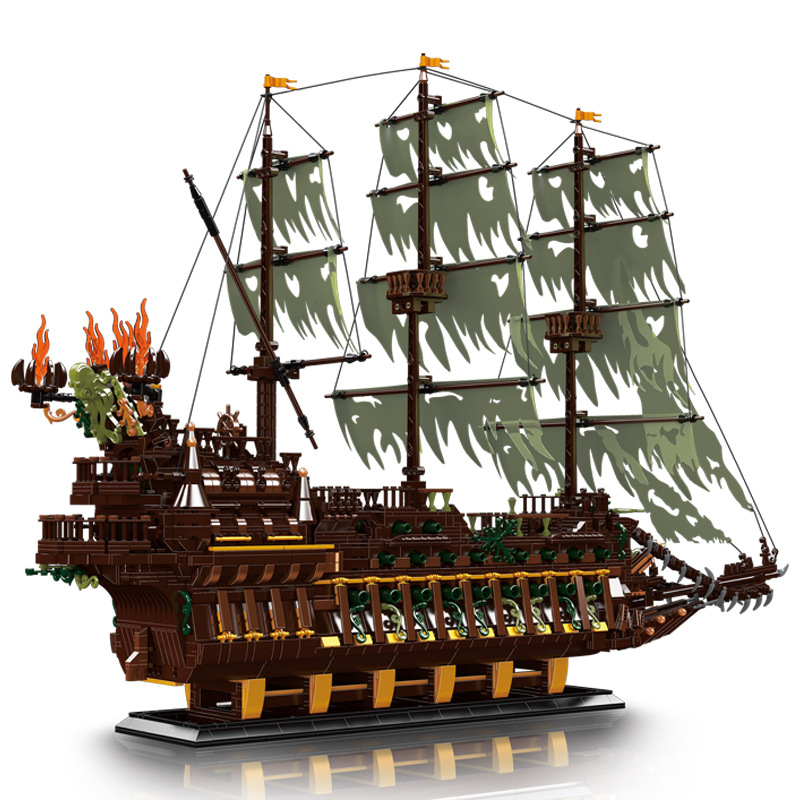 Cosing 13197 Leaping Dutchman versión mejorada clásica de alta dificultad de construcción de bloques piratas accesorios de colección