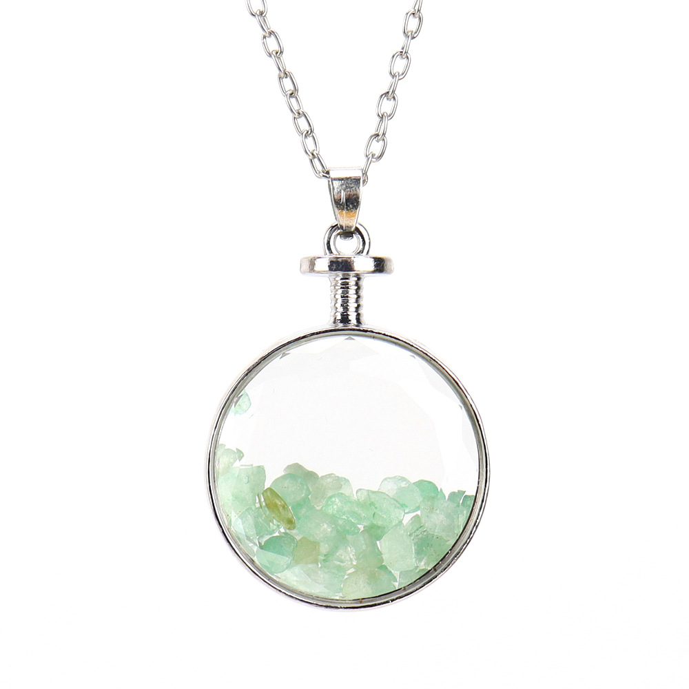 36g Weight Pendant Necklace Classification 1 Piece Quantity Holiday, Daily Occasion natural stone Material Round Pattern Women'S Gender Plating Design Ethnic Style Style Ethnic Style Round Natural Stone Pendant Necklace In Bulk 11