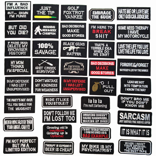 Computer embroidered logo English letter patches for clothing epaulettes rectangular armbands embroidered cloth patches accessories appliques