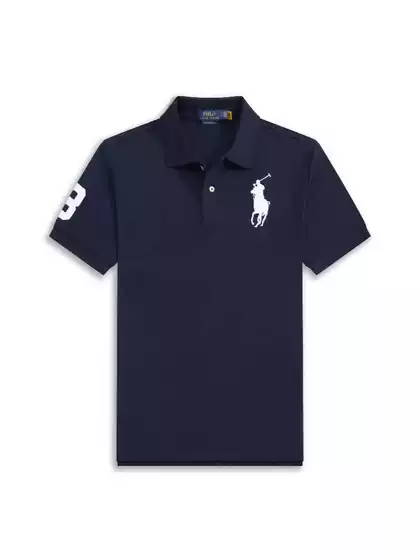Foreign Trade Paul Short-sleeved Polo Shirt Men's Loose plus size Lapel Solid Color Cotton Embroidered Big Horse Mark Paul Shirt
