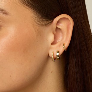 European and American Cross-border Hot Selling Real Gold Brass Electroplated Niche Light Luxury Design Sense Twist Circle Earrings Women's Earrings