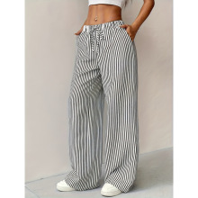 I 78621 Striped Straight Casual Pants ����ֱͲ���п�羳